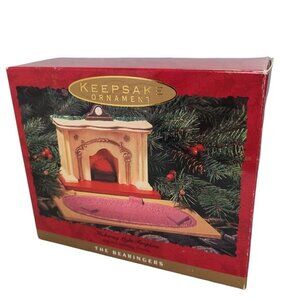 Hallmark 1993 Bearinger Flickering Fireplace Working Lit Tabletop Display Vtg‎